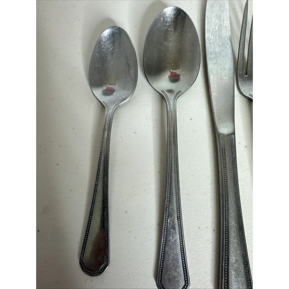 Oneida Northland Fashionpoint Stainless Japan Beaded Flatware 5 Piece Set